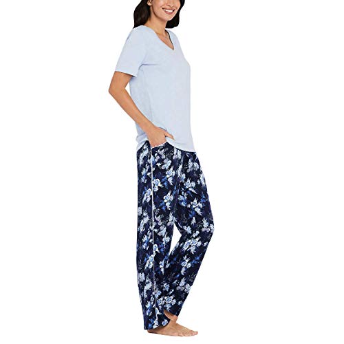 Splendid Ladies' 2-Piece Lounge Set (Blue Floral,Small) #TOP1