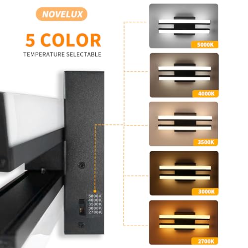 Image of Bathroom Light Fixtures: 18-Inch Modern Bathroom Vanity Light ETL Certificated 5CCT Optional Wall Lights Over Mirror 20W, LED Vanity Light Bar 0-100% Dimmable - Wall Light Fixtures, 1 Pack