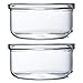Cabilock 2 sztuki szklanych misek do mieszania, odporne na wysokie temperatury, przezroczyste formy do pieczenia w kuchence mikrofalowej, do układania w stos, pogrubione miski do sałatek do kuchni 500 ml