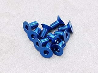 Integy RC Model OBM-AC-030-ASCDB 3 x 6mm Machine Type 7075-T6 Countersunk Hex Screw (Dark Blue 10 Pcs)