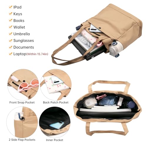 Image of Long Keeper Tote Bag - Women Hobo Shoulder Bag Water Resistant Travel Work Top Handle Handbags Purse with Coin Pocket