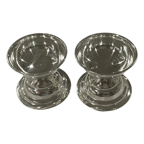 Balaji 925 Sterling Silver 1.75 Inch Round Diya (Kundulu / Vilakku) Pair