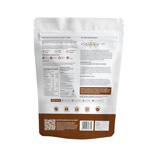 Image of FUELLED Whey Protein Powder Concentrate & Isolate with 24 g Protein, 5 g BCAA (1 kg, 30 Servings) Lab Tested (Chocolate Cookie Crunch)