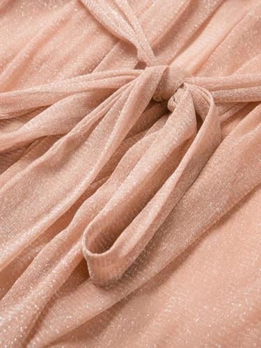 Julysand Shiny Glitter Bikini One-Piece Women Beach Cover up Mesh One Size Swimwear Swimsuit Women Luxury Pink-Golden4