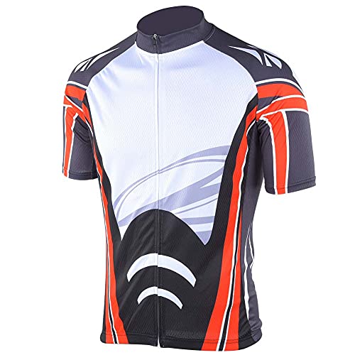 NDNCZDHC Spring and Summer Sweat Absorbing Cycling Clothing, Men's Summer Cycling Equipment, Shorts and Short Sleeved Suits, Red(S)