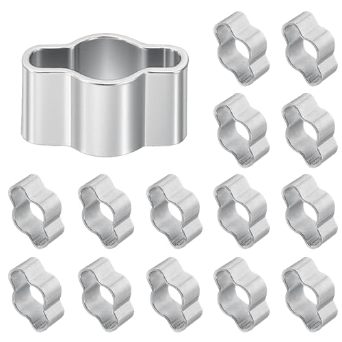 Image of PATIKIL 22 Pcs Double Ear Hose Clamp, 3-5mm 304 Stainless Steel O Clip Crimp Rings, Pipe Clamps for Fuel Petrol Pipe Tube Fitting Connections