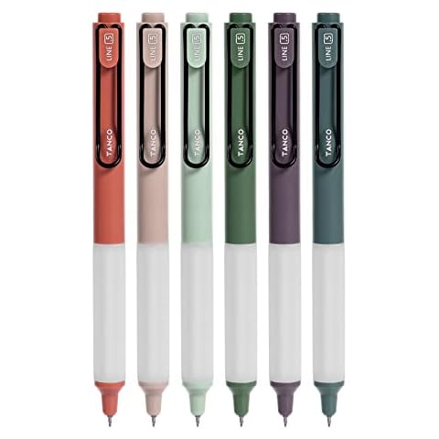 6 Bolígrafos de Gel Retráctiles de Tinta Negra Cover