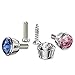 Moioee Car License Plate Screw Bolt Cap, 4PCS Sparkling Bling Rhinestones Frame Screws Cover, Rustproof Aluminum Alloy Security Fastener Kit, Anti-Theft Car Accessories Decor for Most Cars (White)