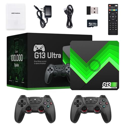 Ruileyou G13 Ultra Konsole, G13 Konsole Ultra, Unterstützt Mehrere Sprachen, Darunter Deutsch, Sofortspeicherung, Tauche ein in die Welt der Retro-Spiele (256G)
