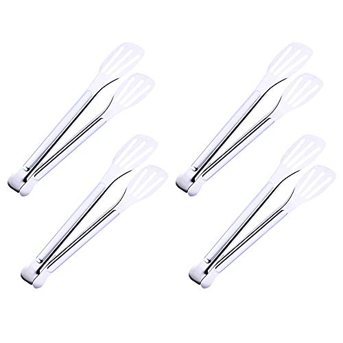 Hcooker 304 Edelstahl Kochzange, Küchen-Servierwerkzeug Set zum Grillen, Kochen, Salat, Grillen, Servieren und Braten (4 Stück, 9 Zoll) Cover