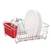Deluxe Chrome-plated Steel Small Dish Drainers (Red)
