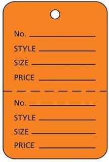 Large Orange 2 Part Perforated Price Coupon Tags / 1000