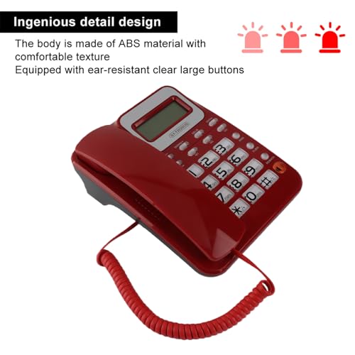 Teléfono Fijo con Cable y Grabadora, Botones Grandes, ID Llamadas miniatura 5