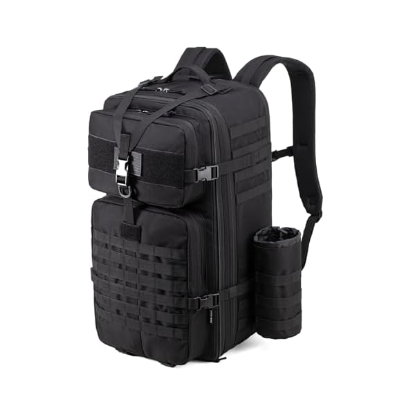 Tactical Backpack for Men, 50L/60L/70L Expandable Military tactical Backpack, Waterproof MOLLE Hiking & Camping Rucksack with Water Bottle Bag, Assault Pack & Bug Out Bag for Outdoor