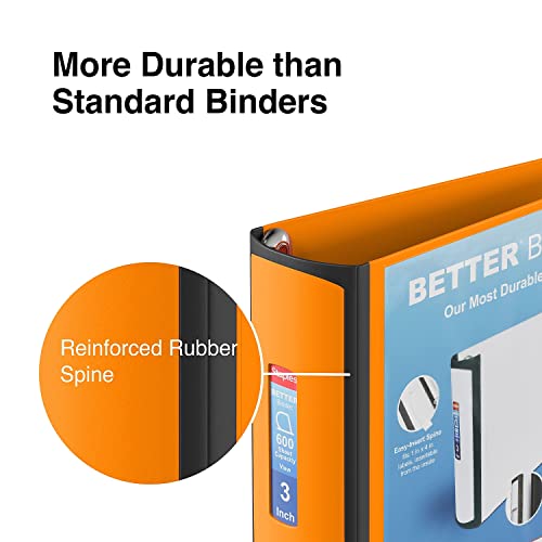 Staples 3-inch 3-Ring Better Binder, Orange, 2/Pack (ST55892-CCVS)