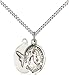 F A Dumont Sterling Silver St. Joseph Of Cupertino Pendant with 18" Stainless Steel Lite Curb Chain. Patron Saint of Pilots/Airforce
