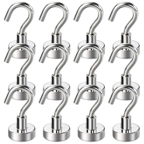 E BAVITE 30lbs+ Magnetic Hooks, 6Pack Magnet Hook 2026 Cruise Cabin Ship Essentials Heavy Duty Strong Magnets Refrigerator Fridge Hanging for Classroom Vacation Kitchen Grills Home