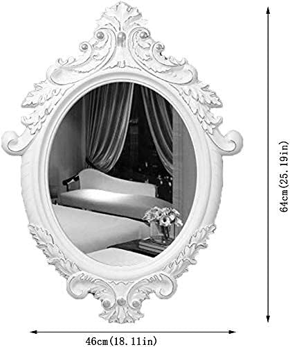 Small Mirror Dressing Mirror,Large Mirrors For Wall Decorative White, Oval Vintage Decorative Wall Mirror White Wooden Frame Antique Decor For Bedroom Dressers Living Room Beauty Mirror Makeup Mirror #TOP1