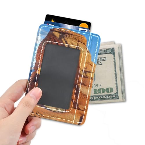 Arches National Park in Utah leather wallet slim With Cash Slot RFID Blocking card case wallet for Men and Women4