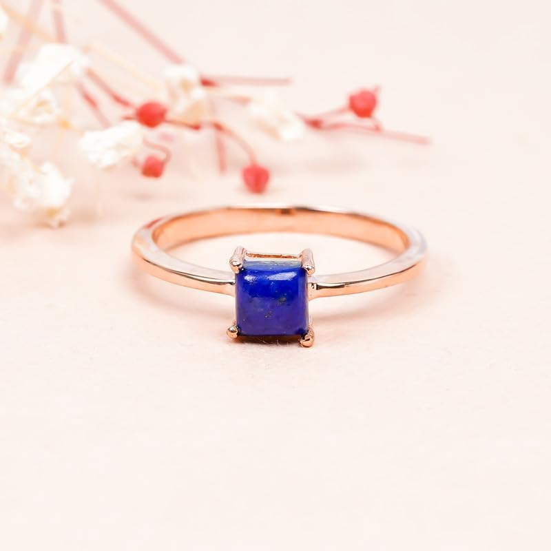 Bague d'anniversaire de mariage en argent et lapis-lazuli pour homme et femme - 4
