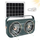 Generisch Hühnerstall Abluftventilator | Mit 20W Solarpanel Lüfter | Wetterfester Kompakter Energieeffizienter Lüfter Für Garage Terrasse Dachbaden Außenbereich Camping