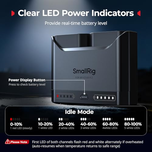 image for SMALLRIG NP-FZ100 Battery Charger for Sony, 2h Dual Slot Camera Charge