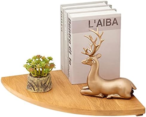 OAKERLAND Etagere d'Angle Flottante en Chêne Bois, Flottant Etagere d'Angle en Bois Rustique