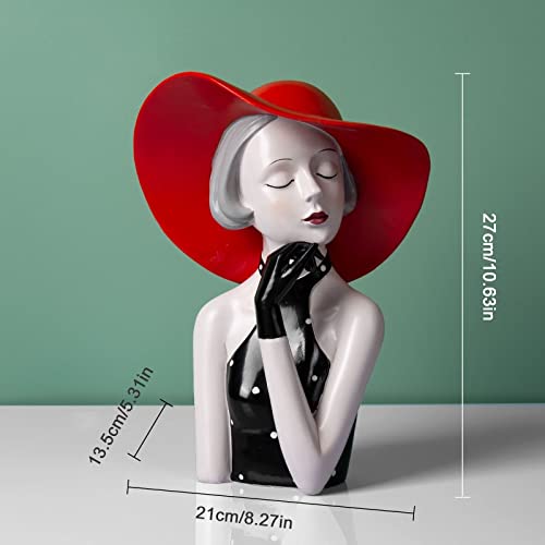 Posągi Rzeźba Żywica Moda Dziewczyna Rzeźba Ornament Nordic Akcesoria do dekoracji wnętrz Salon Biuro Pulpit Dekoracja na biurko (typ: B biały) good