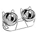 Baoblaze Elevated Cat Bowls Raised Cat Food Bowls Pet Dishes with Stand Tilted Stainless Steel for Indoor Cats Indoor Outdoor Kittens