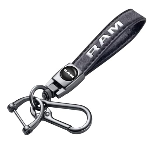 TACOMA Genuine Leather Car Keychain for Dodge RAM 1500 2500 3500 Key Chain for Men and Women Family Present Key Ring Accessories(Black)