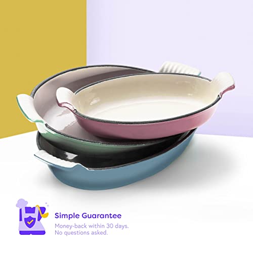 Klee Enameled Cast Iron Pan | Lasagna Pan, Large Roasting Pan, Tundra Collection, Casserole Dishes For The Oven | Oval Casserole Dish Set Of 3 #TOP6