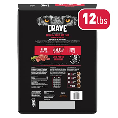 Crave Grain Free Adult Dry Dog Food With Protein From Beef, 12 Lb. Bag #TOP1