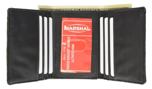 MARSHAL Slim Sleek & Skinny Men's Trifold Nylon Wallet with id holder and Card Slots #T55_nylon
