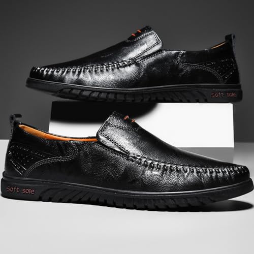 Mens Slip on Shoes Black Comfort Orthopedic Dress Shoe 2025 Fashion Brogue Footwear Casual Loafers Formal Sneakers3