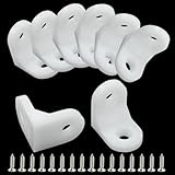 Unlorspy 60 Pcs White L Brackets Corner Bracket, 90 Degree Right Angle Bracket, L Shape Plastic Bracket Corner Brace Sets for Shelves, Wood ,Cabinet, Chair and Drawer(Size: Small)