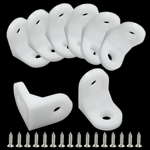 Unlorspy White L Brackets Corner Bracket, Small, 60 Pcs