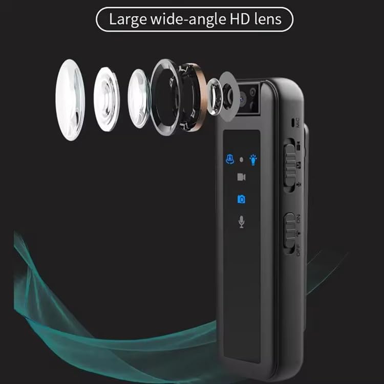 Image of HD Mini Body Camera with IR Night Vision, 180 Rotating Lens, 5-Hour Battery Backup, Audio Recording, and Support for up to 256GB TF Card. Compatible with laptops and USB-Enabled Devices