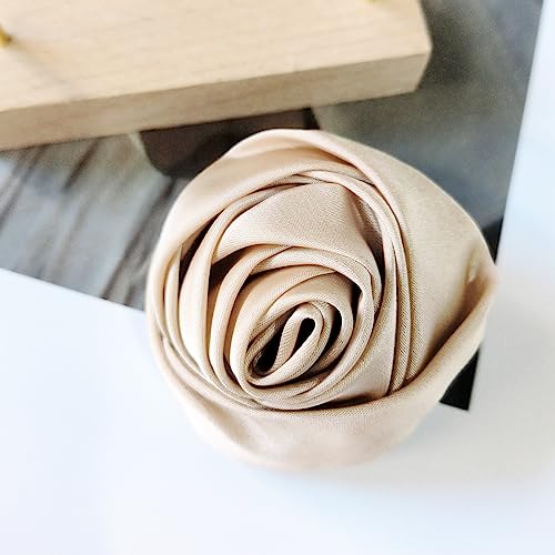 Image of Fabric Rose Flower Brooch Pin for Women Girls Elegant Camellias Clip Corsage Jewelry Wedding Party Dance Banquet Pins for Lady Shirt Collar Clothing Accessories Brooches Fashion Silk Gifts Celebration Favors