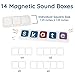 Learning Letters by Four Dublee - 109 Phonics Letter Tiles with Magnetic Spelling Board and Sound Boxes. Includes Letter Tiles Organizer Bags and Storage Box