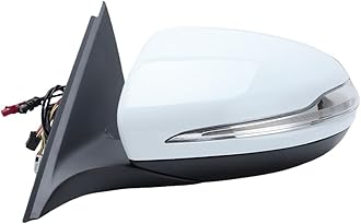 W205 Side Mirror for 2015-2021 Mercedes Benz C Class C180 C260 C300,Mercedes Driver Side Door Mirror with Electrical Folding/Blind Spot/Heated/LED Turning Signal Light/Memory/Puddle Lights (White)