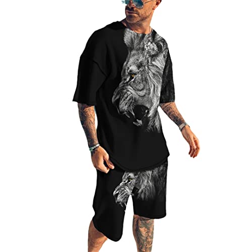 Ensemble d'été homme avec t-shirt col rond décontracté et short de plage XS