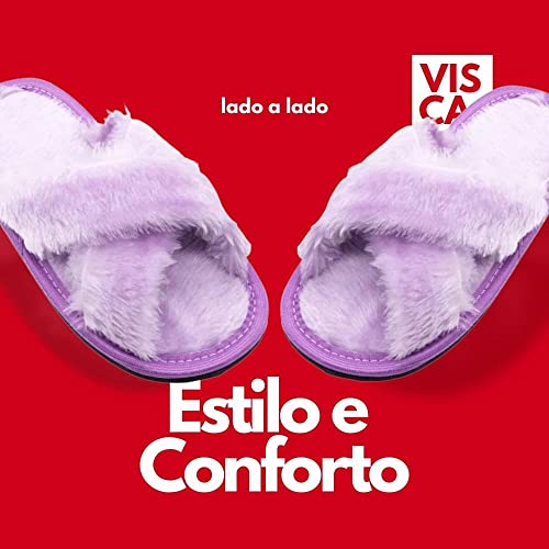 Pantufa Feminina Adulto Cruzada em X Branco Chinelo de Quarto Antiderrapa (Branco, br_footwear_size_