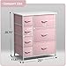 Sorbus Dresser with 7 Drawers - Furniture Storage Chest for Kid’s, Teens, Bedroom, Nursery, Playroom, Clothes, Toys - Steel Frame, Wood Top, Tie-dye Fabric Bins (7-Drawer, Pastel Pink)