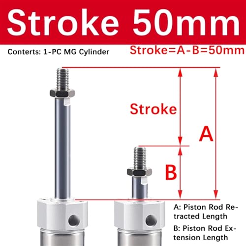 Mini vérin pneumatique robuste MG20 double action anticorrosion - 3