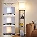 Gupuzm Floor Lamp with Shelves, Modern Square Standing Lamp with 3 Color Temperature Bulb, Corner Display Bookshelf Lamp for Living Room, Bedroom and Office (Black)