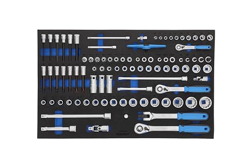GEDORE Steckschlüssel-Satz 1/4'-3/8'-1/2' in Check-Tool-Modul, 91-tlg, 1 Stück, 2005 CT4-U-20