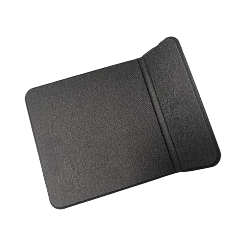 AMISENK Tappetino per mouse da 15 W per ricarica radio veloce, pieghevole, con LED intelligente in pelle PU