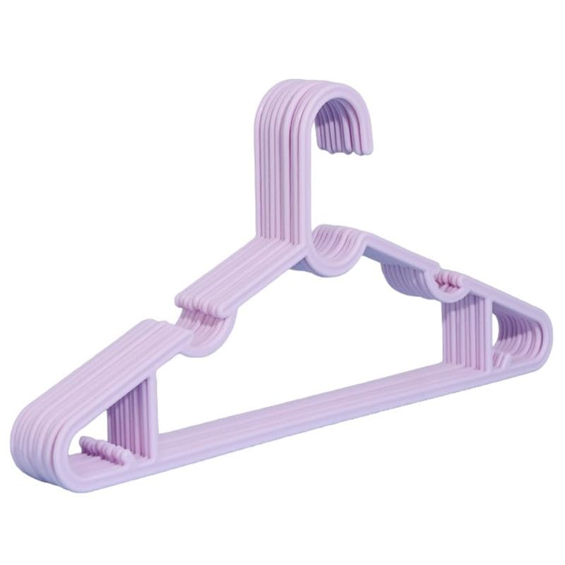 PulGos 10 Pack of 4 in1 Premium Clothes Hangers for Hanging Clothes - Plastic Cloth Hanger, Multi-Purpose Hangers for Wardrobe, Almirah, Hanger for Shirt,Sarees, Pants Non Sleep Grooves Multicolor
