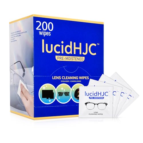 LucidHJC Lens Wipes for Glasses, Cameras, Screens, 200 pcs