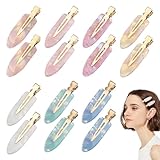 SYEYCW 14 pinzas para el pelo sin pliegues, sin dobleces de maquillaje, pinzas para peinar, clip plano de pico de pato, pasador de pelo de cocodrilo, accesorios de peinado de salón para lavado facial